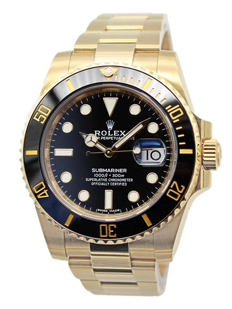 18k yellow gold rolex submariner